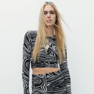 ZARA | Jacquard Swirl Knit Top